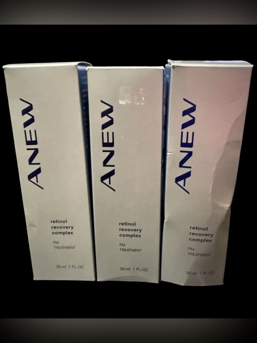Qty of 3. NOS vintage Avon ANEW Retinol Recovery Complex PM treatment creams